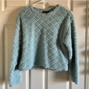 Almost Famous Quilted Light Blue Sweater